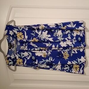Liz Claiborne Career Floral Sleeveless Blouse